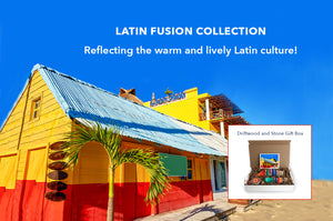 Vibrant colors reflect the warm and lively Latin culture. We celebrate this welcoming atmosphere with rich and woven combined patterns that come together in perfect harmony.  Bring out the salsa and enjoy perusing our collection! Tribegift.com