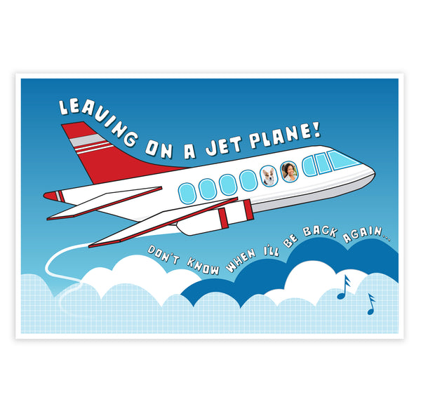 Leaving on a jet plane Peter Paul and Mary - Create your own 1960s and 1970s memorabilia as you and others remember that time in life when leaving was hard to do. Playful going away gift for today as well! “Leaving on a Jet Plane” was written by John Denver in 1966 and famously recorded by Peter, Paul and Mary in 1967. We are reminded of how hard it is to be away from the one you love. Graduation, deployment or simply having to go gives this poster meaning and purpose. Personalized Poster -  tribegift.com