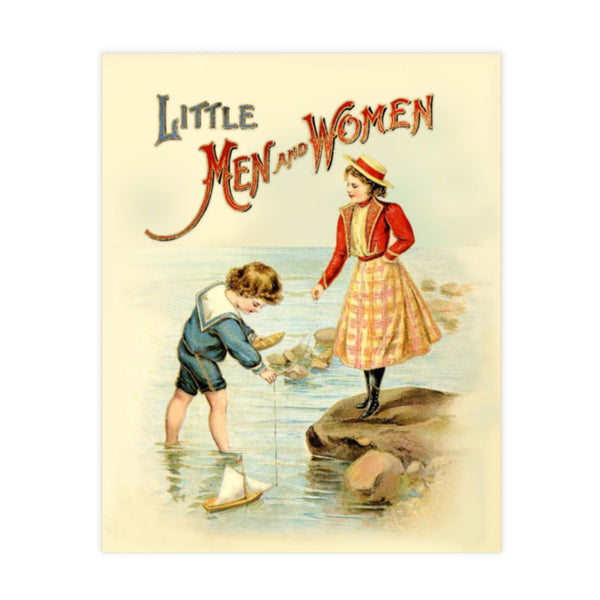 “Little Men and Women” was published in 1899 and written by Louisa May Alcott. Her beloved stories were inspired by her own experiences growing up in Concord, Massachusetts, during the 19th century. This vintage childrens book illustration showcases simple childhood moments along the seashore. Vintage print reproduction measures 8 x 10 inches. Printed on durable cover stock with soft velvet finish. Tribegift.com