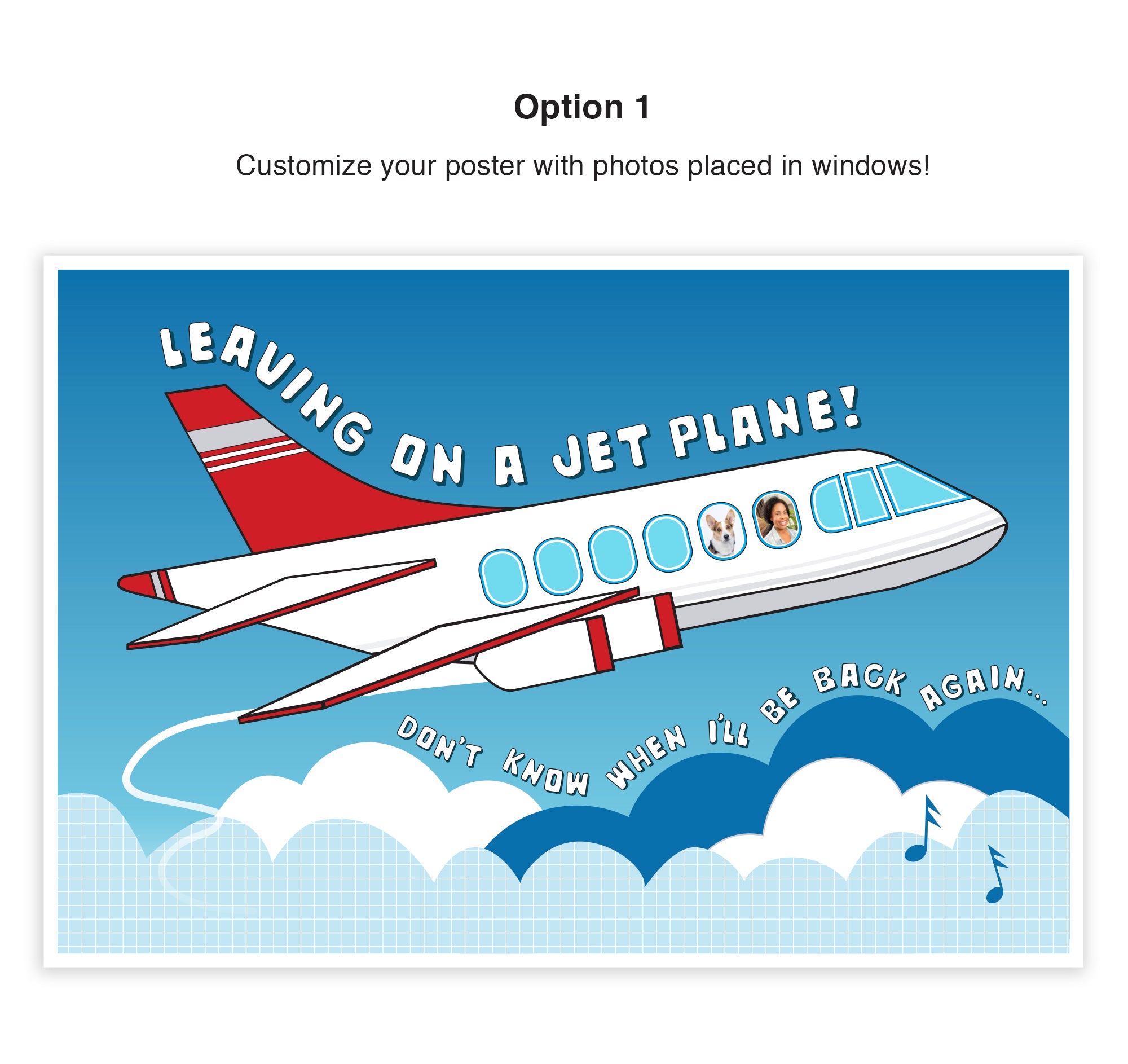 Leaving on a jet plane Peter Paul and Mary - Create your own 1960s and 1970s memorabilia as you and others remember that time in life when leaving was hard to do. Playful going away gift for today as well! “Leaving on a Jet Plane” was written by John Denver in 1966 and famously recorded by Peter, Paul and Mary in 1967. We are reminded of how hard it is to be away from the one you love. Graduation, deployment or simply having to go gives this poster meaning and purpose. Personalized Poster -  tribegift.com