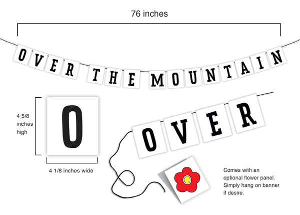 It’s no “over the hill party” because it’s feeling more like a mountain! Our "Over the Hill" Pennant Banner states how it REALLY feels when you are over the hill, AND it’s the perfect fit for our “Over the Hill Yellow Submarine” party theme. Hassle-free fully assembled pennant banner. Printed on durable cover stock with soft velvet finish. Measures 76 inches wide.  Optional flower head panel provided. tribegift.com