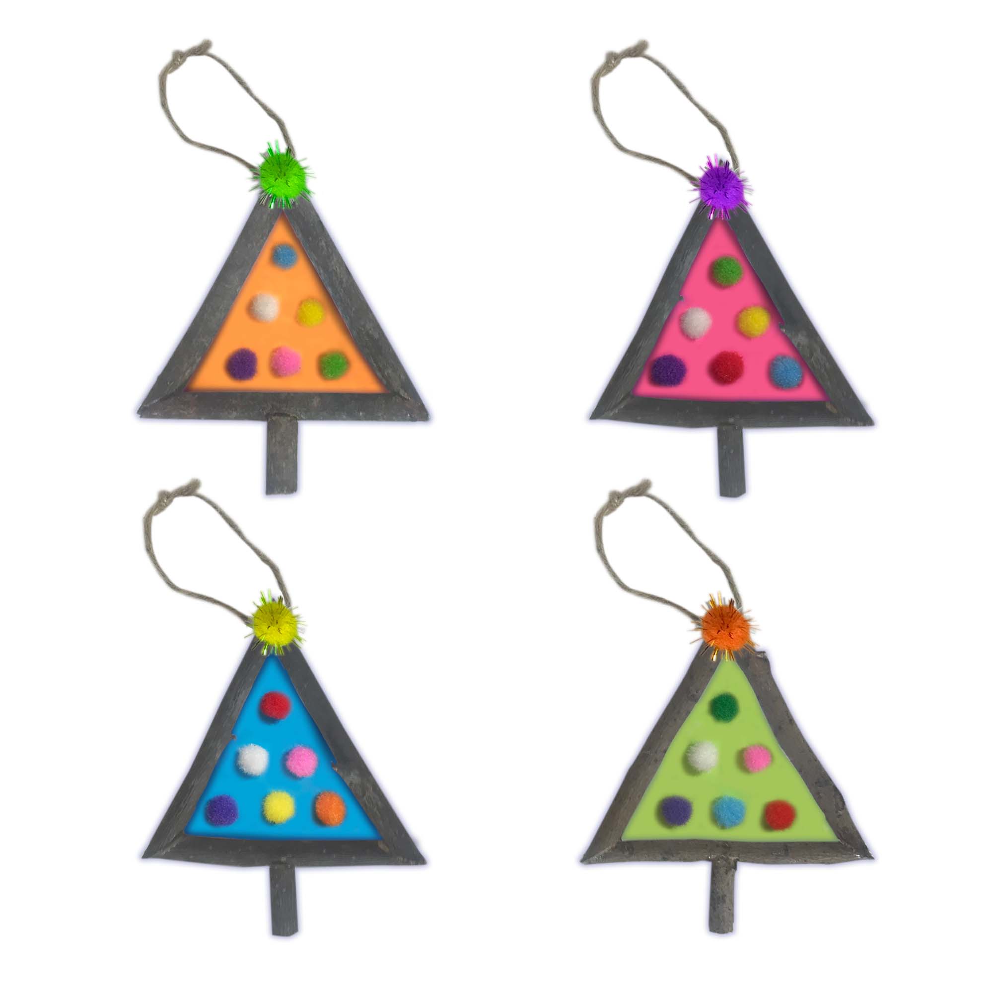 DIY - Tree Branch Pom Pom Ornament